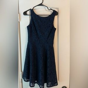 Macys speechless dress, size medium, high neck navy floral